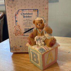 1996 Vintage Cherished Teddies Baby Covered Box.